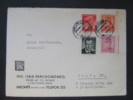 BRIEF Jaroměř - Praha Ing.I.Parchomenko Geometr  /// P4300 - Briefe U. Dokumente