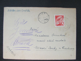 BRIEF Jemnice Moravské Budějovice - Mladé Buky 1945 Vlakovka Bahnpost Zugstempel  /// P4294 - Covers & Documents
