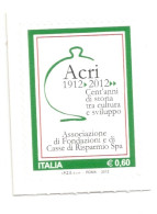 (REPUBBLICA ITALIANA) 2012, ASSOCIAZIONI DI FONDAZIONI E CASSE DI RISPARMIO, ACRI - Serie Di 1 Francobollo Nuovo MNH** - 2011-20: Mint/hinged