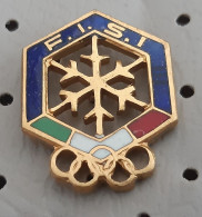 SKI Federation Of ITALY F.I.S.I. Ski  Skiing Association Italia Pin - Wintersport