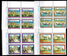 ITALIA REPUBBLICA ITALY REPUBLIC 1988 TURISTICA TOURISM SERIE COMPLETA COMPLETE SET QUARTINA ANGOLO DI FOGLIO VALORE MNH - 1981-90: Mint/hinged