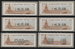 6 Atms, Lisa1, Sans Mention, Ecopli 0.51€, Prioritaire- 20g 0.56€, Union Eur 0.70€, Monde 0.85€, Salon 2010, TOUR EIFFEL - 2010-... Illustrated Franking Labels