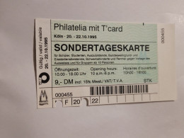 Philatelia Mit T'card - Sondertageskarte 20. - 22.10.1995 - Eintrittskarten