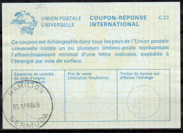 BERMUDES BERMUDA  La23  International Reply Coupon Reponse Antwortschein IAS IRC O HAMILTON 05.04.84 ( Hurtré – ) - Bermuda