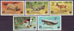 TANZANIA - WWF  DUGONG CROCODILE TURTLE - **MNH - 1977 - Nuevos