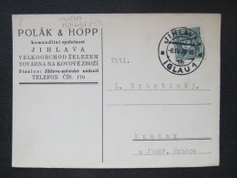 KARTE Jihlava - Kunžak Polák + Hopp 8.4.1939 Mitläufer  // P4166 - Lettres & Documents