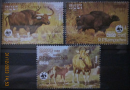 KAMPUCHEA 1986 ~ S.G. 781 - 783, ~ ENDANGERED ANIMALS. ~ VFU #03343 - Kampuchea