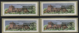 4 ATMs, NERIS LES BAINS, NABANCO AVEC CODE DATAMATRIX, CC1.06 / DD1.08 / AA1.28 / IP1.50€. GARE DE NERIS LES BAINS. - 2010-... Illustrated Franking Labels