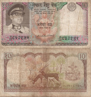 Nepal / 10 Rupees / 1974 / P-24(a) / VF - Népal
