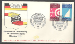 Germany. FDC Sc. B448-B449  The 1972 Summer Olympics - Games Of The XX Olympiad. Archer. FDC Cancellation On FDC Env - 1961-1970