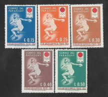 SE)1964 PARAGUAY FROM THE SPORTS SERIES, 18TH OLYMPIC GAMES TOKYO '64, 5 MINT STAMPS - Paraguay