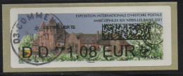 ATM, NABANCO AVEC CODE DATAMATRIX, DD1.08€. Oblitéré 11/10/2021 SUR VIGNETTE NEUVE. La Gare De  NERIS LES BAINS, - 2010-... Vignettes Illustrées