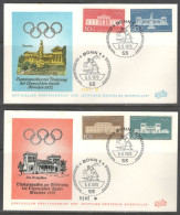 Germany. Sc. B459-B462. 2 Envelopes.  The 1972 Summer Olympics - Games Of The XX Olympiad. Shot Put.  FDC Cancellation - 1961-1970