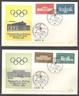 Germany. Sc. B459-B462. 2 Envelopes.  The 1972 Summer Olympics - Games Of The XX Olympiad. Wrestling.  FDC Cancellation - 1961-1970