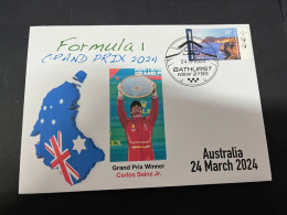 25-3-2024 (4 Y 2) Formula One - 2024 Australia Grand Prix - Winner Carlos Sainz Jr (25 March 2024) Formula 1 Stamp - Auto's