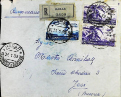 ITALIA - COLONIE -  SOMALIA Lettera Raccomandata Da HARAR Del 1939 - S6225 - Somalia