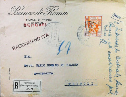 ITALIA - COLONIE -  LIBIA Lettera Raccomandata Da BENGASI Del 1932 Annullo AZZURRO- S6300 - Libye