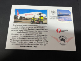 25-3-2024 (4 Y 2) QANTAS & Australia  Post Centenary - QANTAS Aircraft Stamp From Special Centenary Folder - Storia Postale