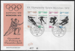 Germany. FDC Mi. 684-687.  Olympic Games 1972, Sapporo And Munich.  FDC Cancellation On Cachet Special Envelope No. 417 - 1971-1980