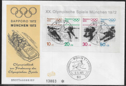 Germany. FDC Mi. 684-687.  Olympic Games 1972, Sapporo And Munich. FDC Cancellation On Cachet Special Envelope No. 13863 - 1971-1980