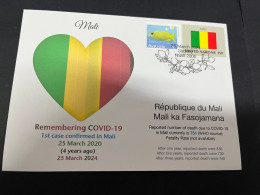 25-3-2024 (4 Y 2) COVID-19 4th Anniversary - Mali - 25 March 2024 (with Mali UN Flag Stamp) - Disease