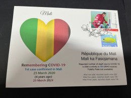 25-3-2024 (4 Y 2) COVID-19 4th Anniversary - Mali- 25 March 2024 (with Mali COVID-19 Stamp) - Maladies