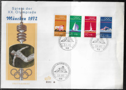 Germany. FDC Mi. 719-722.  Summer Olympic Games 1972 - Munich.  FDC Cancellation On Big Cachet Special Envelope No. 6896 - 1971-1980