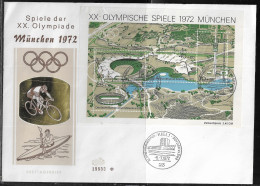 Germany. FDC Mi. BL7. Souvenir Sheet. Summer Olympic Games 1972 - Munich. FDC Cancellation On Big Special Envelope 18833 - 1971-1980