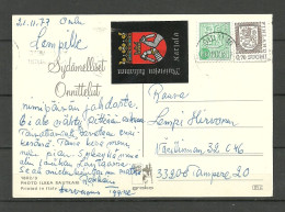 FINLAND Vignette Coat Of Arms Wappe Karjala Karelia On Domestic Post Card 1977 - Covers & Documents