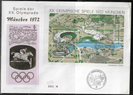 Germany. FDC Mi. BL7. Souvenir Sheet. Summer Olympic Games 1972 - Munich. FDC Cancellation On Big Special Envelope 9553 - 1971-1980