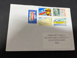 25-3-2024 (4 Y 4) 2 Letter Posted From France To Italy (with Many Stamps - 1 No Postmark) - Brieven En Documenten