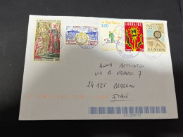 25-3-2024 (4 Y 4) 2 Letter Posted From France To Italy (with Many Stamps - EUROPA CEPT Stamps) - Lettres & Documents