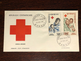 CENTRAFRICAINE CENTRAL AFRICA FDC COVER 1965 YEAR RED CROSS HEALTH MEDICINE STAMPS - Repubblica Centroafricana