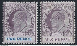 1904 LAGOS - SG N. 46-49 Edoardo VII. 2 Valori MNH/** - Autres & Non Classés