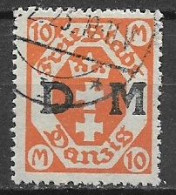 DANZICA 1921-23  SERVIZIO  FRANCOBOLLI DEL 1921-23 SOPRASTAMPATI  UNIF. 27  USATO VF - Servizio