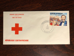 CENTRAFRICAINE CENTRAL AFRICA FDC COVER 1985 YEAR  RED CROSS DUNANT HEALTH MEDICINE STAMPS - Repubblica Centroafricana