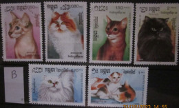 KAMPUCHEA 1988 ~ S.G. 883 - 888, ~ 'LOT B' ~ CATS. ~ VFU #03348 - Kampuchea