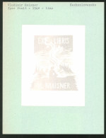 Exlibris Von Vladimir Maisner Für Vladimir Maisner, Mann Vor Lagerfeuer Sitzend  - Ex-Libris