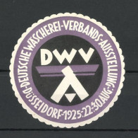 Reklamemarke Düsseldorf, Deutsche Wäscherei-Verbands-Ausstellung 1925, Messelogo  - Cinderellas