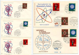 Germany, West 1964 5 FDCs Scott 892-894 Science & Technology Progress - Kekule's Formula, Cerenkov Radiation, Gas Engine - 1961-1970