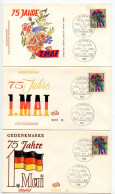 Germany, West 1965 3 FDCs Scott 926 May Day Celebrations 75th Anniversary - 1961-1970