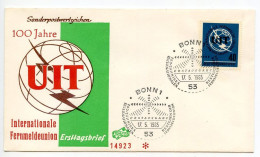 Germany, West 1965 FDC Scott 927 ITU / International Telecommunications Union Centenary - 1961-1970