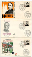 Germany, West 1965 3 FDCs Scott 928 Adolf Kolping, Founder Of Kolpingwork - Catholic Unions Of Journeymen - 1961-1970