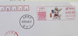 China Posted Cover，year Of Rabbit ATM Postmark - Buste