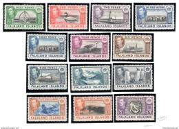 1938 Falkland Stanley Gibbons N. 146/163 - Giorgio VI - Paesaggi - Animali - MLH - Other & Unclassified