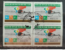 C 2651 Brazil Stamp Paralympic Athletes Bycicle Cycling 2006 Block Of 4 CBC RN - Nuevos