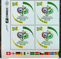C 2647 Brazil Stamp Germany Football World Cup 2006 Block Of 4 Vignette Correios Flag Japan Ireland - Ungebraucht
