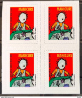 Brazil Regular Stamp RHM 843 Profession Manicure Work Economy No BR Perforation 2006 Block Of 4 - Nuevos