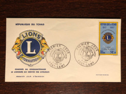 CHAD TCHAD FDC COVER 1967 YEAR BLINDNESS BLIND LIONS HEALTH MEDICINE STAMPS - Tchad (1960-...)