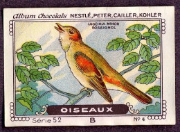 Nestlé - 52B - Oiseaux, Birds - 4 - Rossignol Philomèle, Luscinia Megarhynchos, Nachtegaal, Nightingale - Nestlé